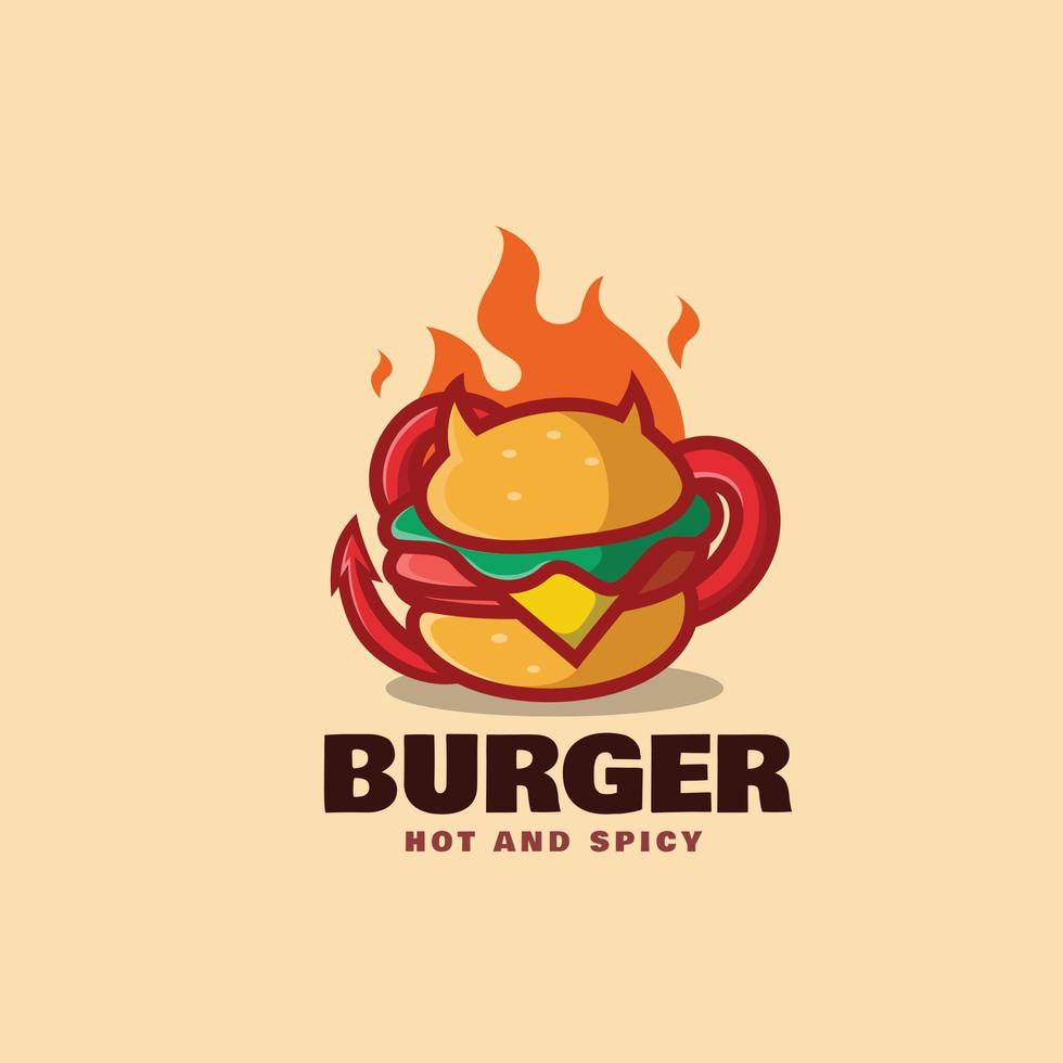 varm hamburgare logotyp mall vektor