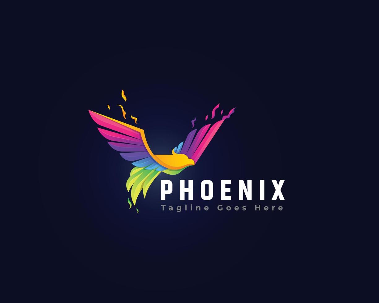 bunte Phoniex-Logo-Vorlage vektor