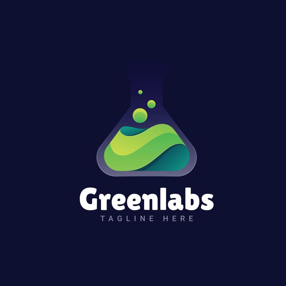 Logo-Vorlage für grüne Labore vektor