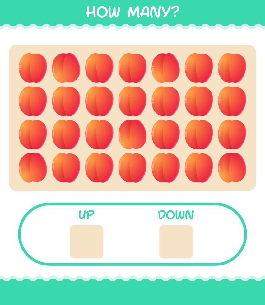 hur många tecknade nektariner. räknespel. pedagogiskt spel för barn och småbarn i förskoleåldern vektor