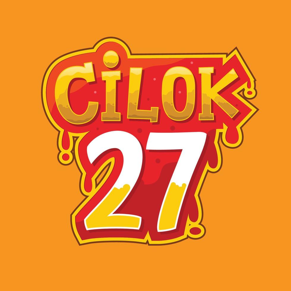 das Logo für typisch indonesisches Essen lautet „cilok“ vektor