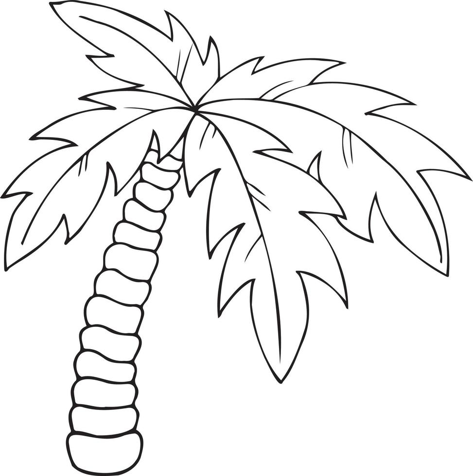 Vektorpalme von Hand gezeichnet, sehr einfache Palme im Stil von Doodle. vektor