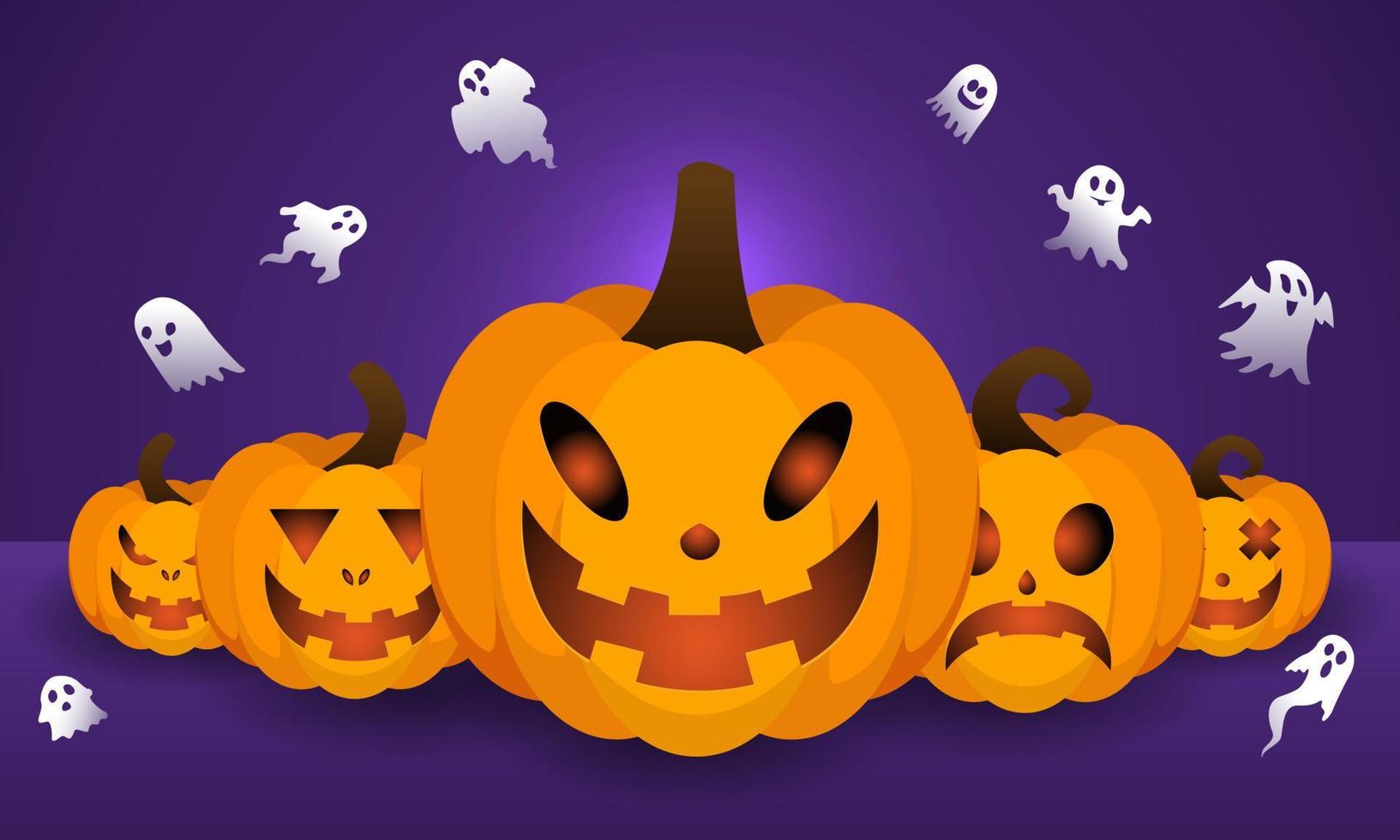 Halloween-Hintergrund für eine Party und Verkauf an Halloween-Nacht. Happy Halloween-Banner. vektor