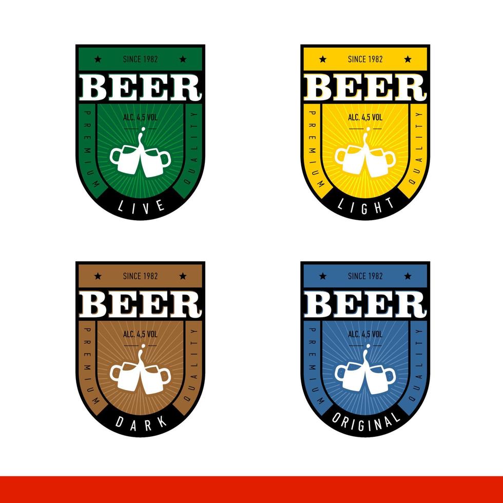 Bieretiketten für verschiedene Biere vektor