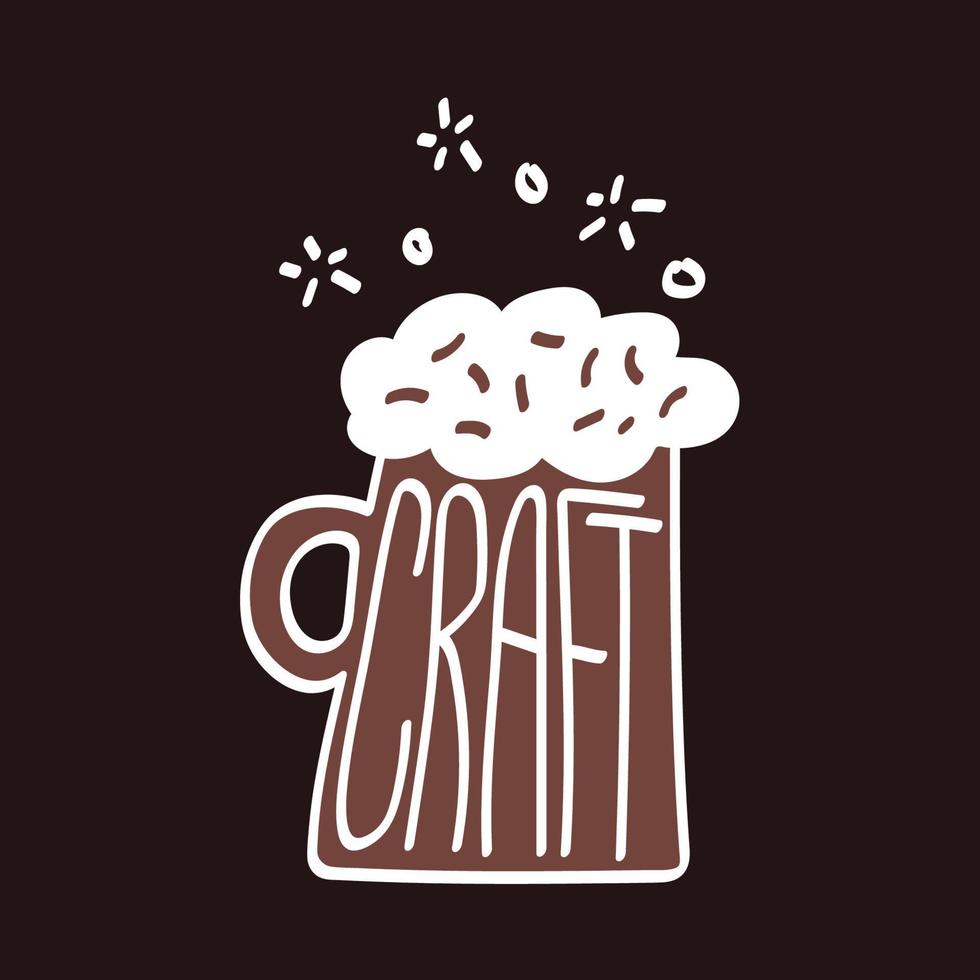 Craft Bierkrug mit Schaum. Skizze-Vektor-Illustration vektor