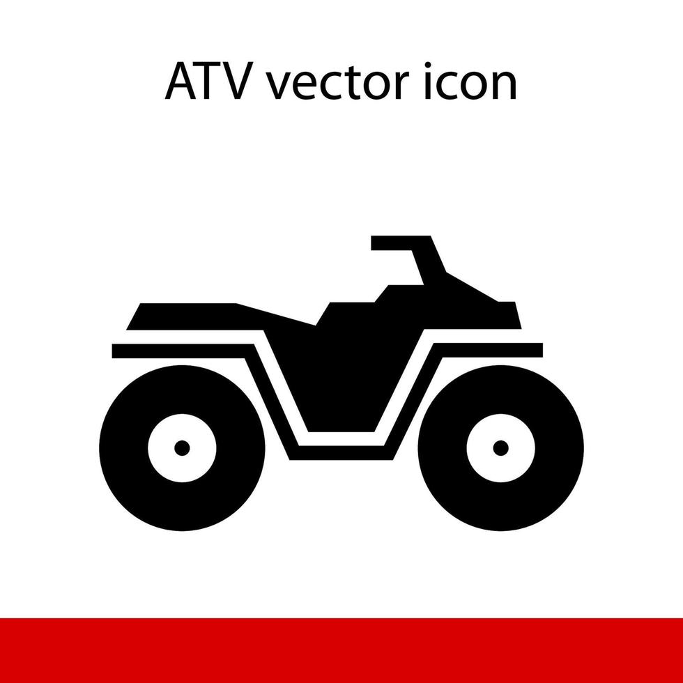 atv-ikonen. svart siluett av motorfordon på vit bakgrund vektor