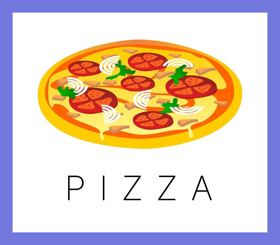 Pizza-Isolat-Hintergrund-Vektor-Illustration vektor