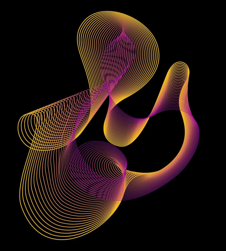 abstrakt mönster med färgade linjer på svart. kreativ linjekonst. blandningsverktyg vektor