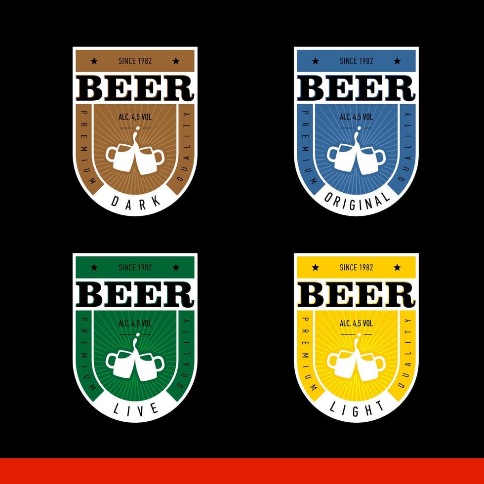 Varianten von Bierpostkarten vektor
