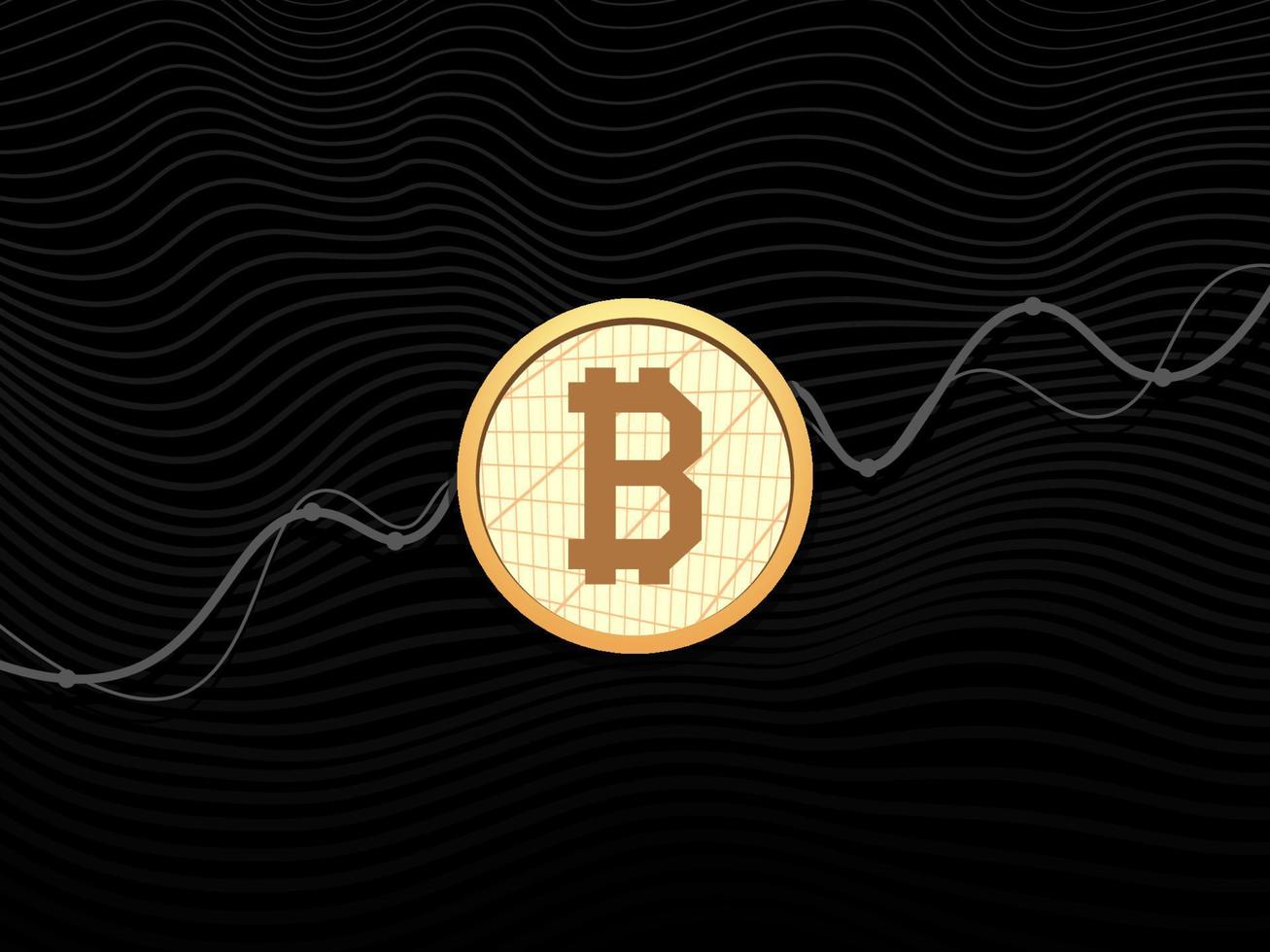 bitcoin-zeichen vor hintergrund wachsendem diagramm. elektronisches Geld. Finanzsymbol vektor