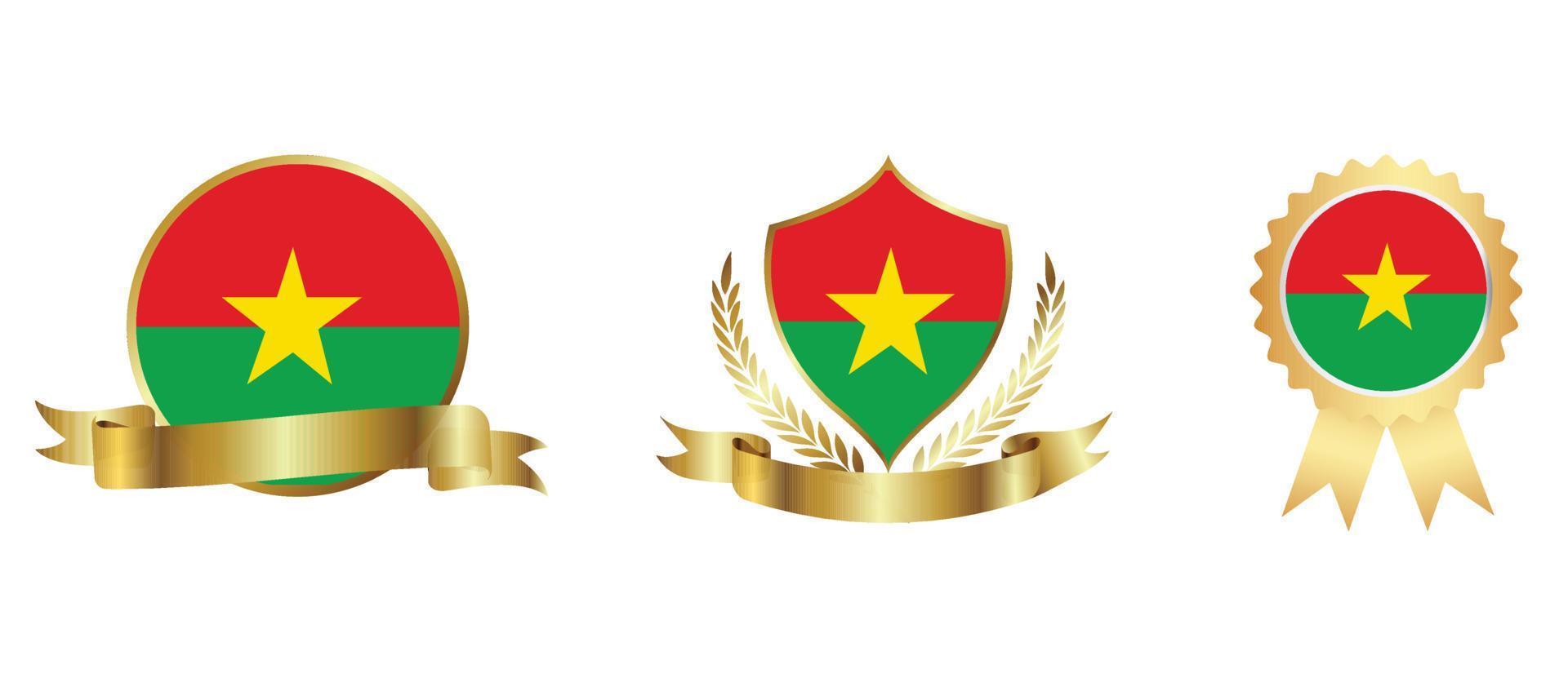Burkina Faso Flaggensymbol. Web-Icon-Set. Icons Sammlung flach. einfache Vektorillustration. vektor