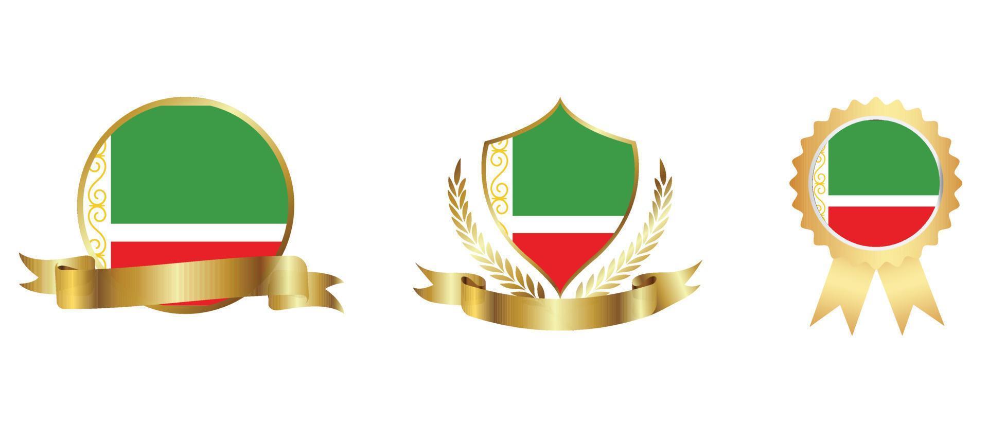 tjetjenska republikens flaggikon. web ikonuppsättning. ikoner samling platt. enkel vektorillustration. vektor