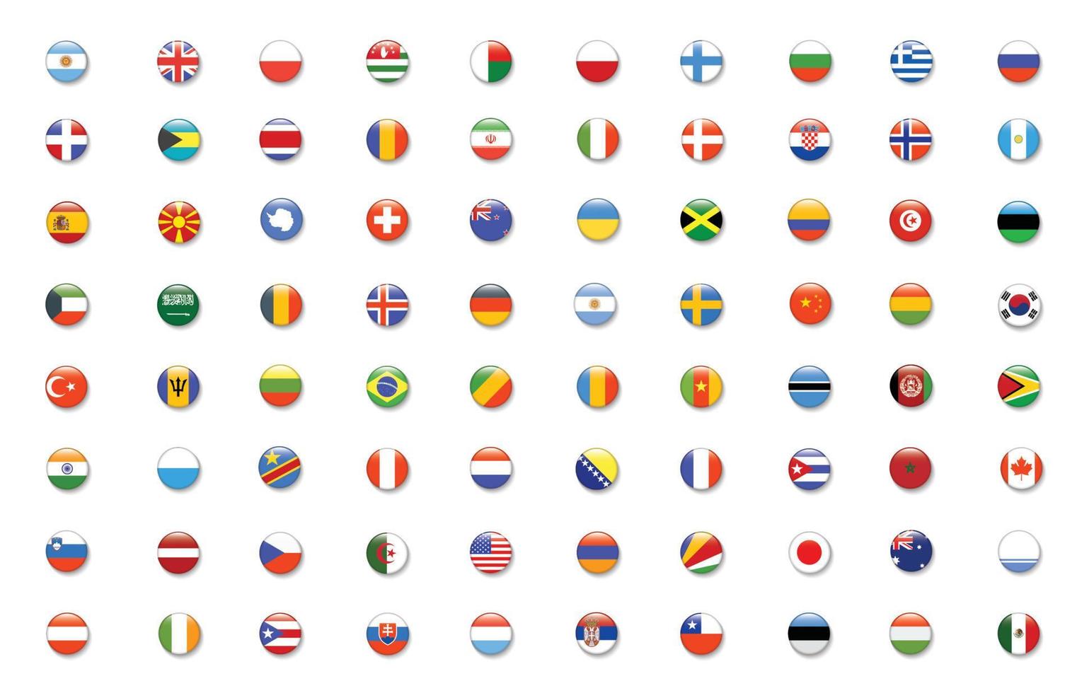 internationella flaggan i cirkel, vektor designelement illustration