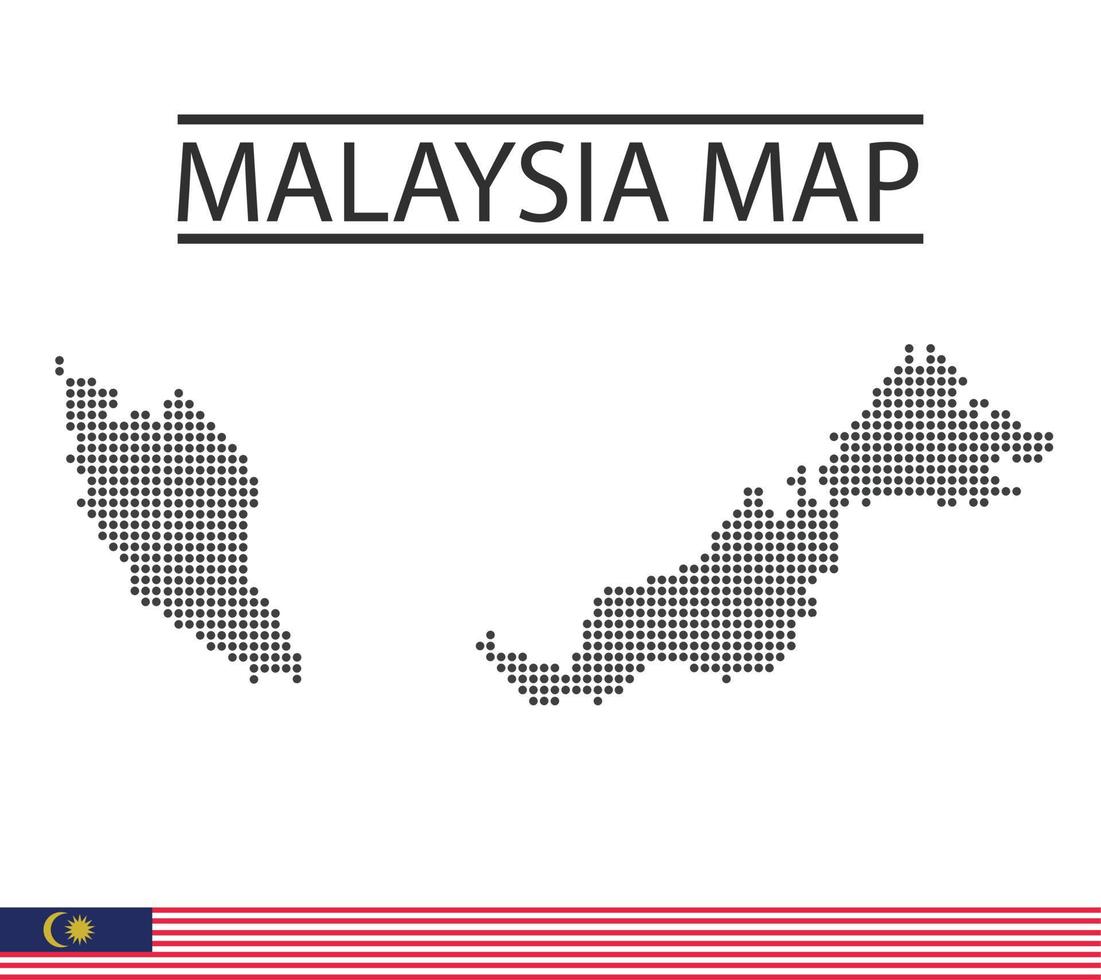 kostenloses malaysia-kartenpunktvektordesign mit bearbeitbarer landesflaggengeographie vektor