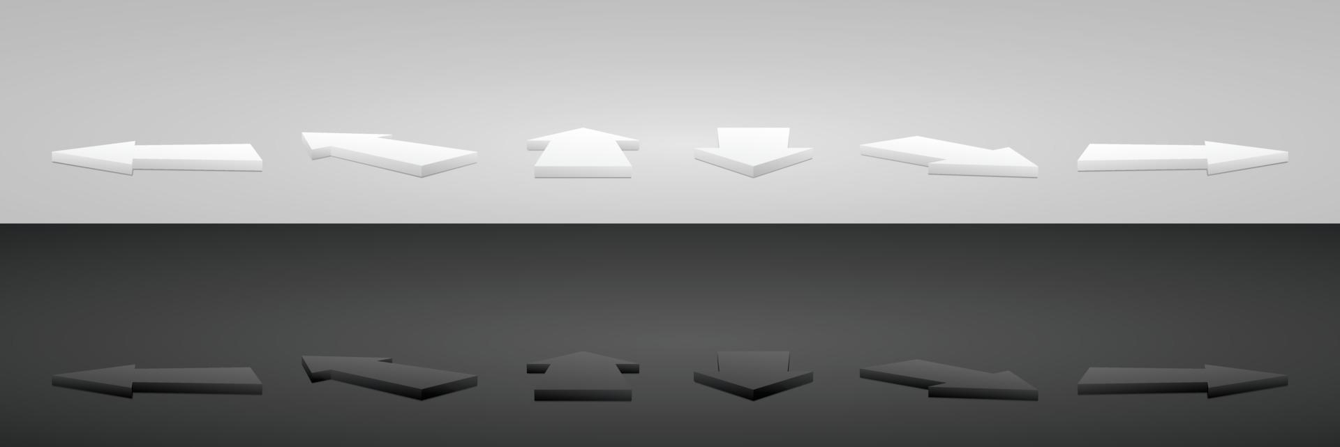 pil form visa podium på marken 3d illustration vektor samling