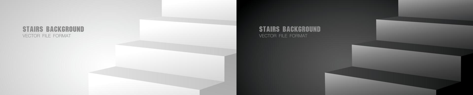schwarz-weiße coole minimale Treppe grafischer Hintergrund 3D-Illustrationsvektor vektor