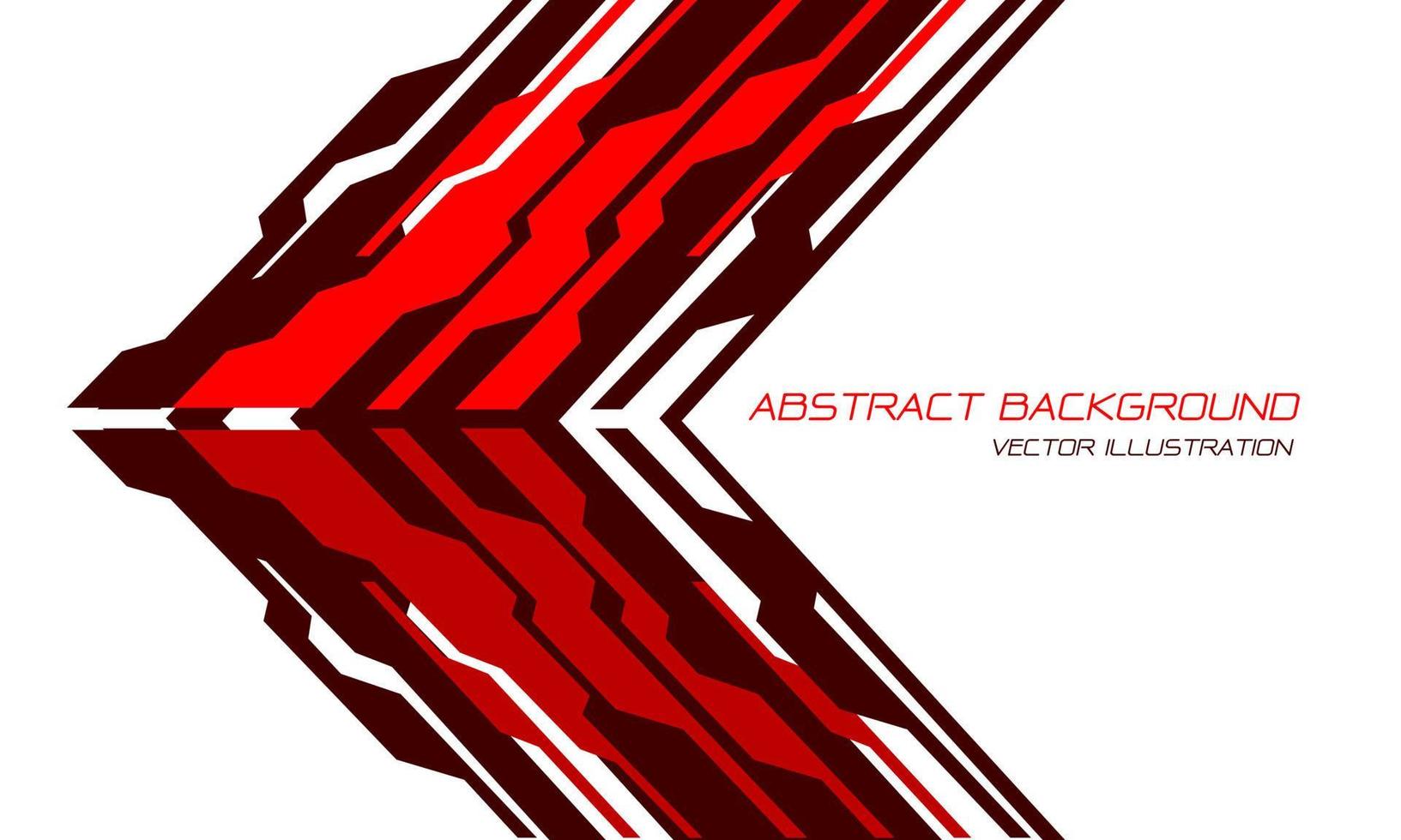 abstrakt röd krets cyber pil futuristisk teknik på vitt med tomt utrymme design modern kreativ bakgrund vektor