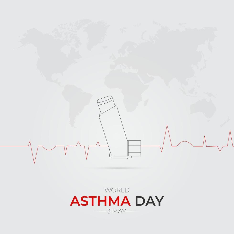 Världs astmadagen inlägg på sociala medier vektor