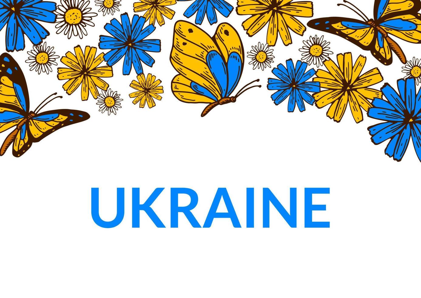 solidaritet med Ukraina affisch. stativ med ukrainsk design. handritad vektorillustration vektor