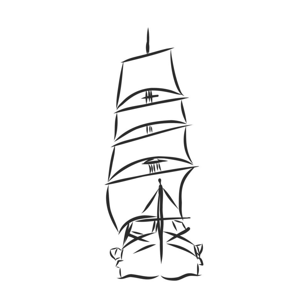 segelbåt vektor skiss
