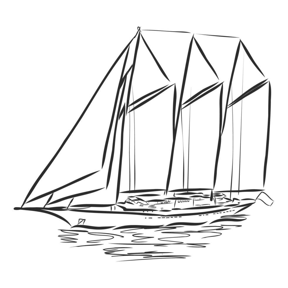 segelbåt vektor skiss