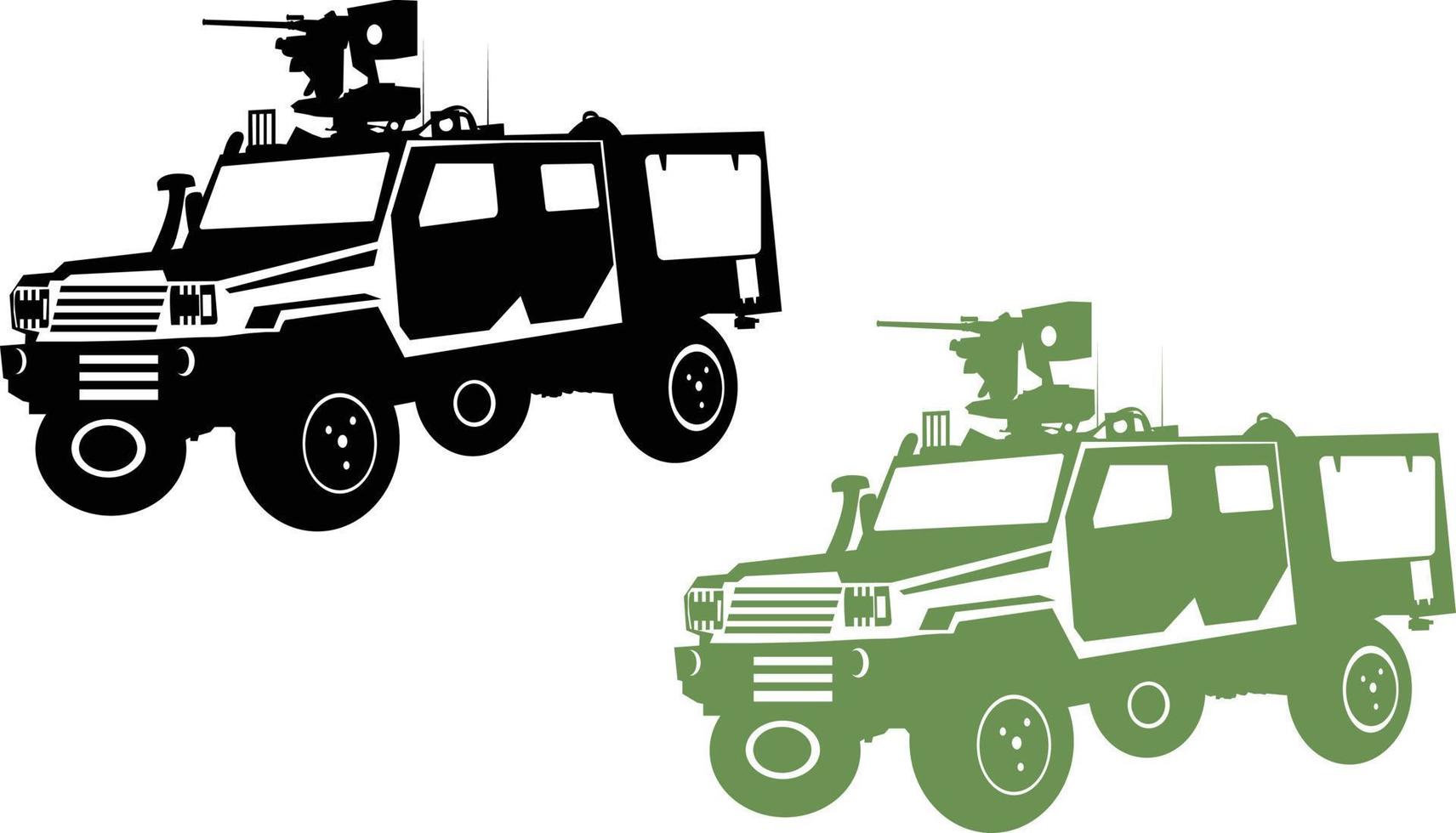 Militärfahrzeug, Armee-Geländewagen-Jeep, Rg-Outrider-Vektor, Autos-Automobil-Vektor vektor