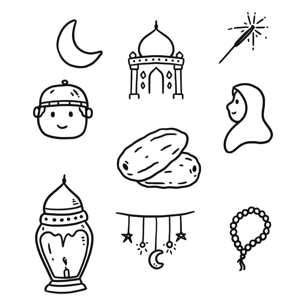 islamischer doodle set vektor hand gezeichnet-02