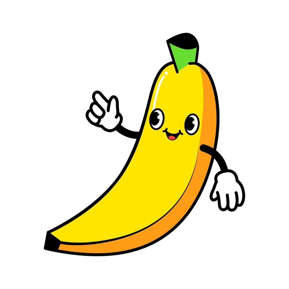 süßer Bananen-Cartoon für Kinderbuch vektor