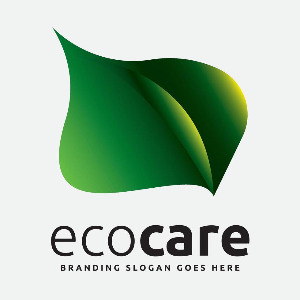 ekovård och ekologisk grön logotyp vektor