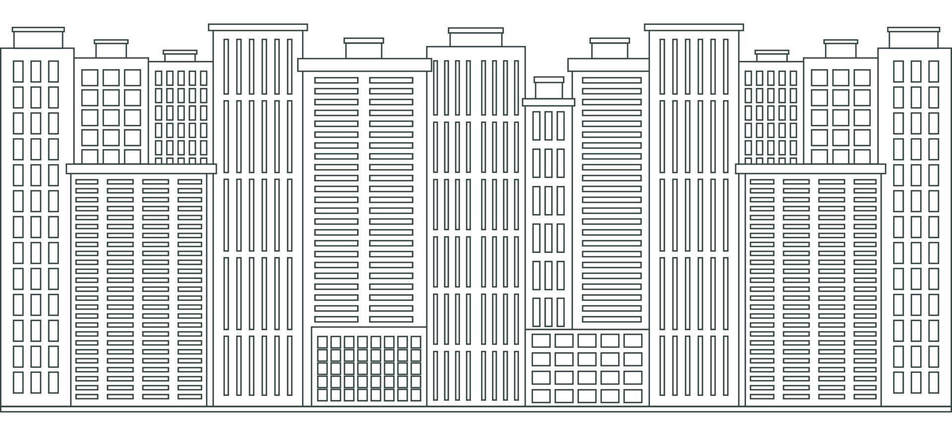 stadsrum. stadsbilden konturstil vektor