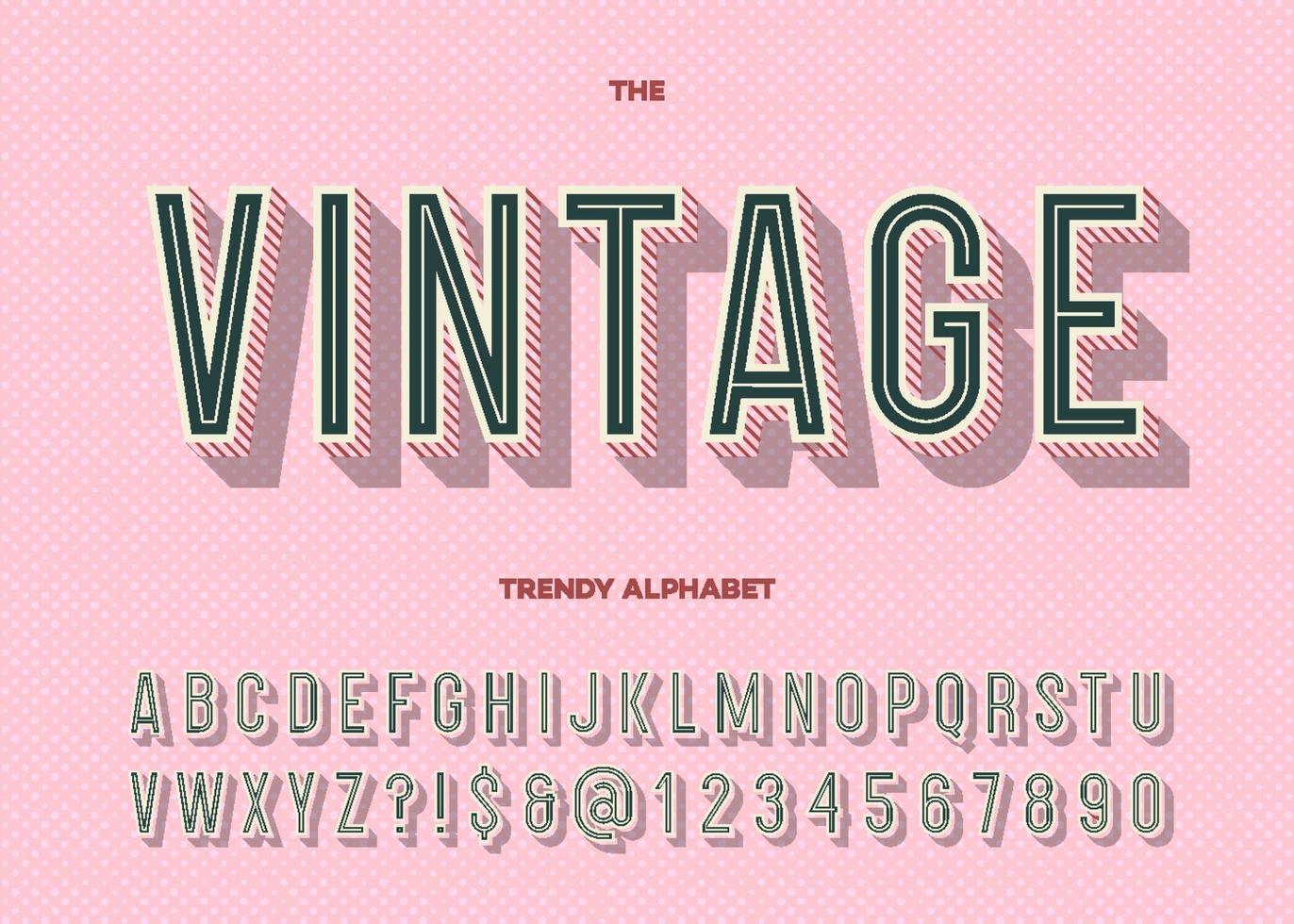 vintage typsnitt. retro moderna alfabetet trendig typografi vektor