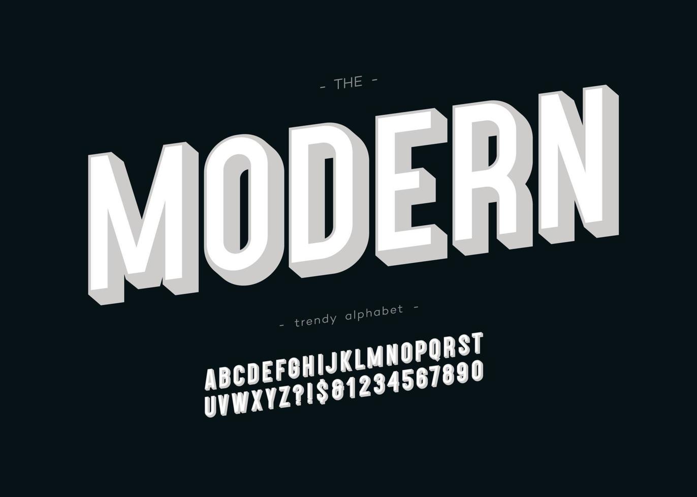 vektor moderne schriftart 3d fette typografie