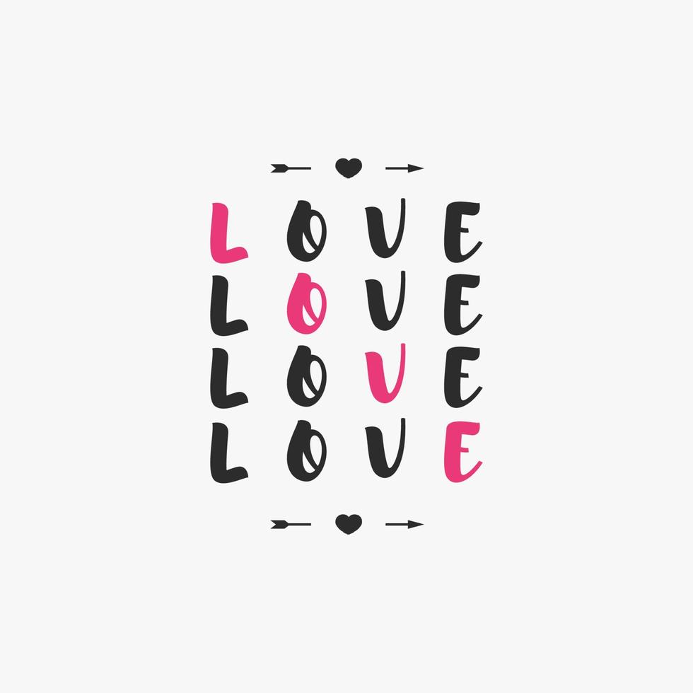 Valentinstag Emblem mit Zeichen Liebe und Symbol Herz, Pfeil isoliert auf weißem Hintergrund vektor