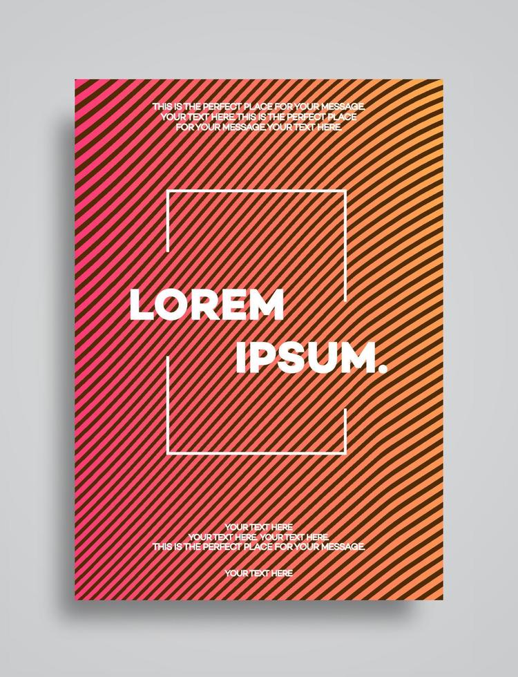 cover design template set mit abstrakten linien modernen orangefarbenen farbverlaufsstil vektor