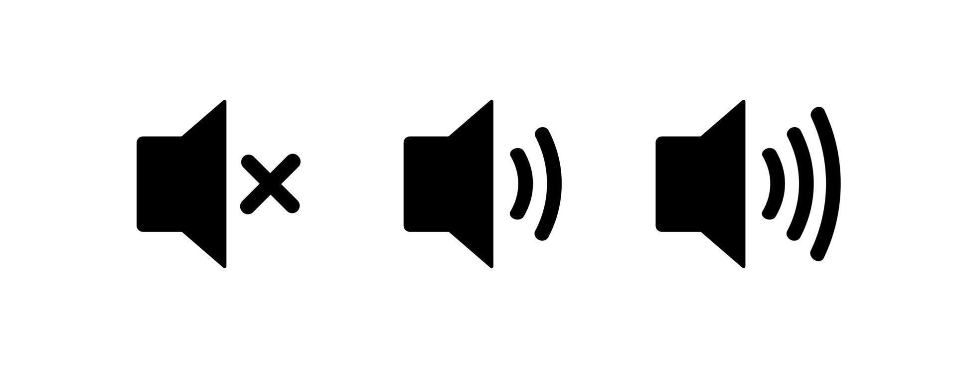 Vektor-Lautsprecher-Icon-Set solated auf weißem Hintergrund vektor