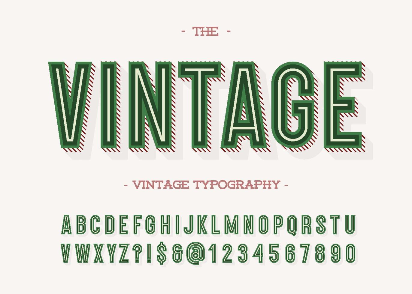 vintage typsnitt trendig typografi. vektor