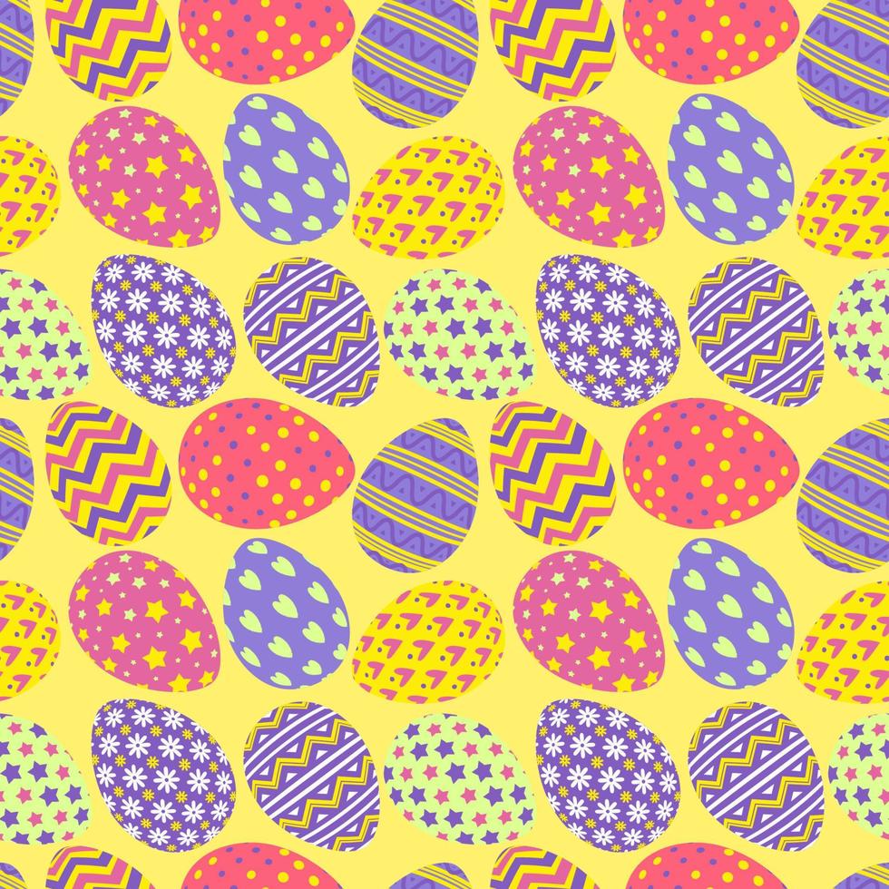 glada påskägg mönster färgglad stil med olika mönster för marknadsföring vektor