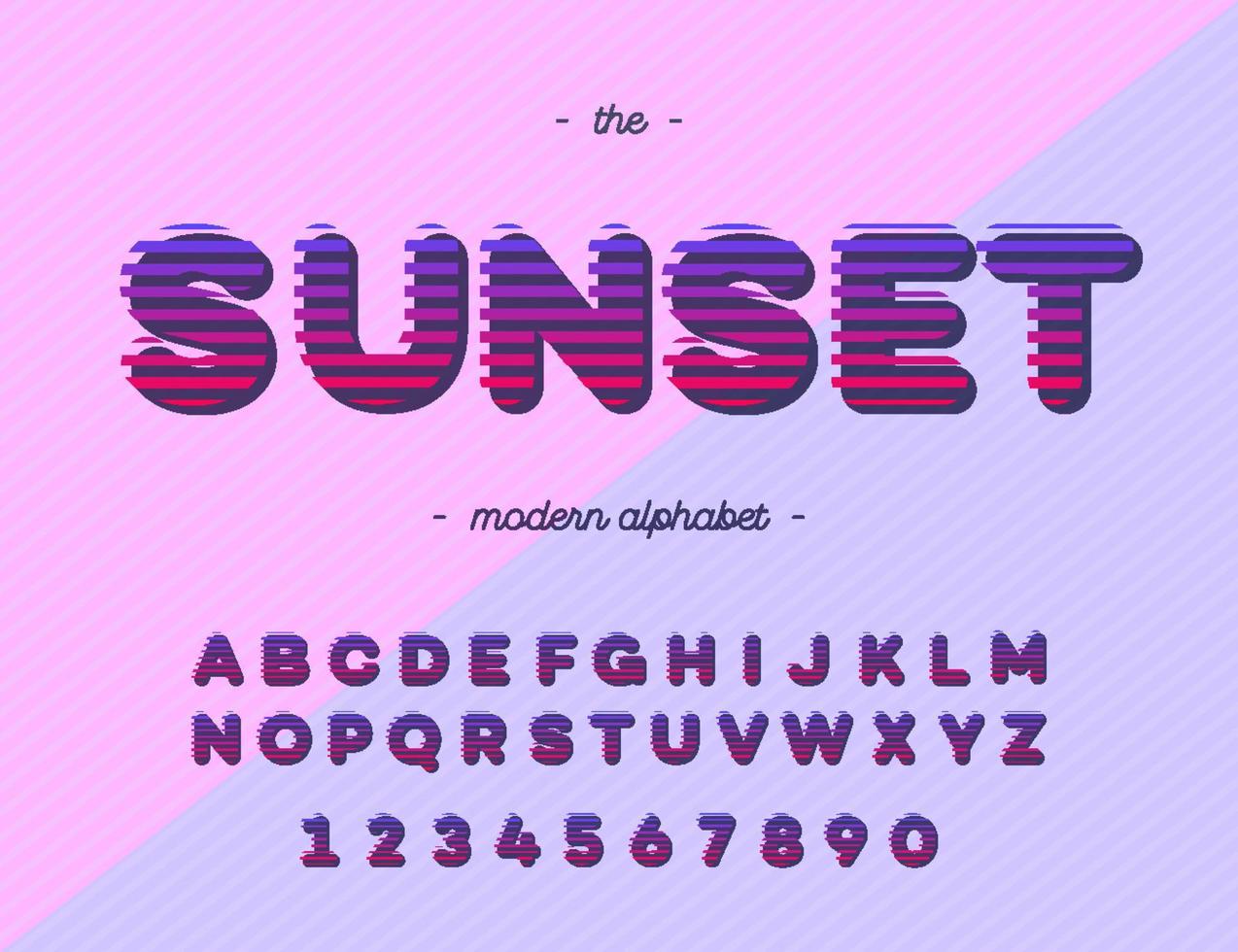 Vektor-Sonnenuntergang-Schrift gute Typografie. coole Schriftart. vektor