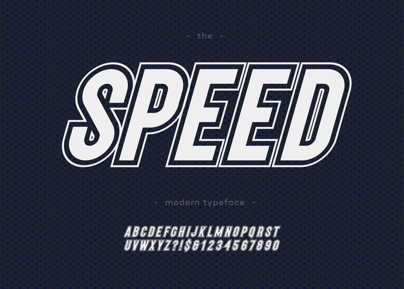 vektor fet hastighet alfabet modern typografi