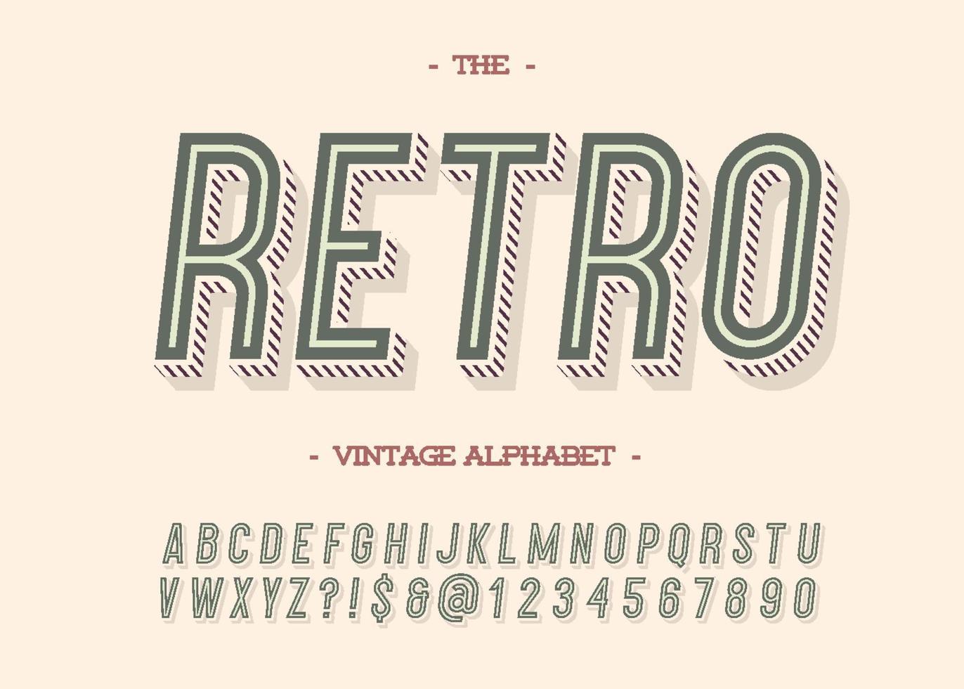 retro modernes alphabet trendige typografie schräger serifenloser stil vektor