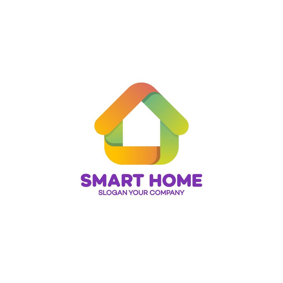 Smart-Home-Logo auf weißem Hintergrund vektor