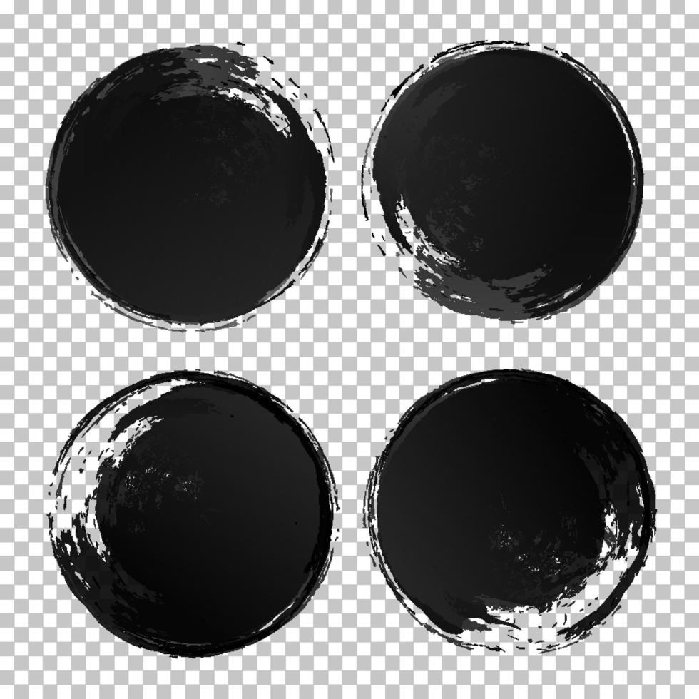 vektor hand rita akvarell cirkel textur penseldrag set