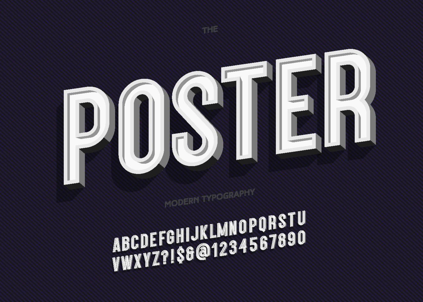 Vektor fettes Poster Alphabet trendige Typografie