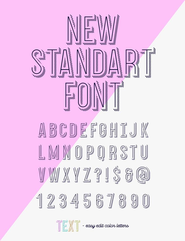 neue standart-schriftart moderner typografie-trendstil für t-shirt, animation vektor