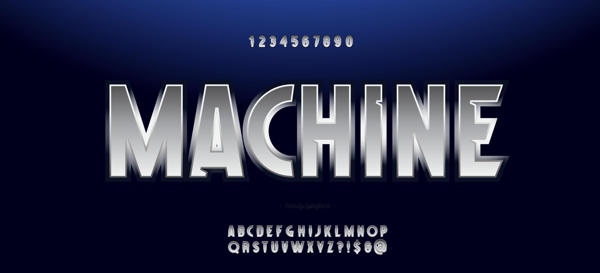 maskin vektor teckensnitt modern typografi