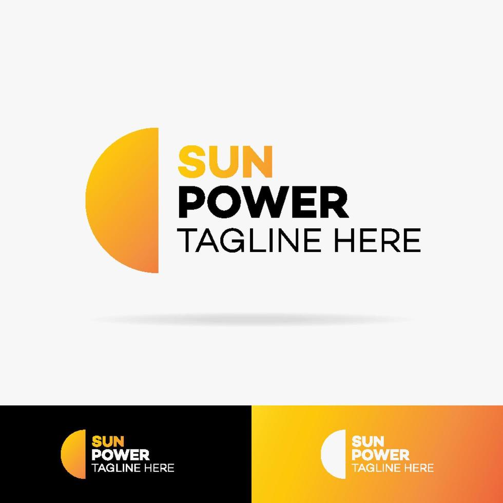 vektor sun power logotyp set färgglad stil på bakgrunden för solenergi företag