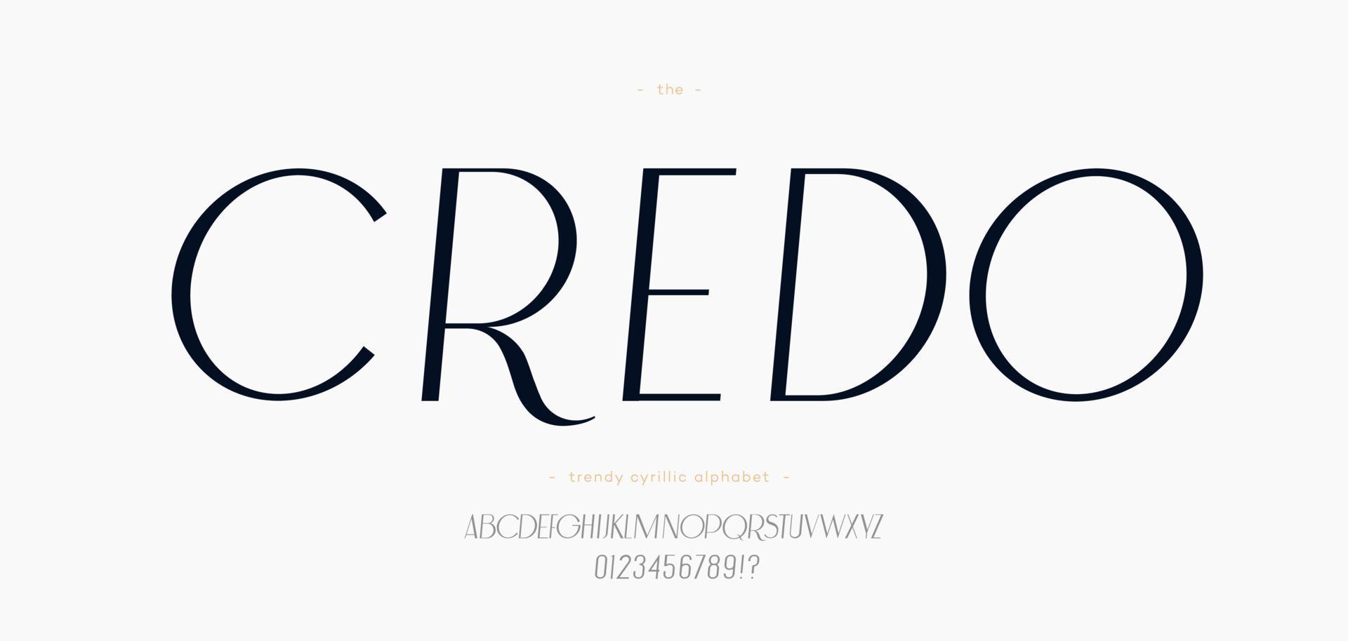 elegant typsnitt sans serif kursiv stil trendig typografi vektor