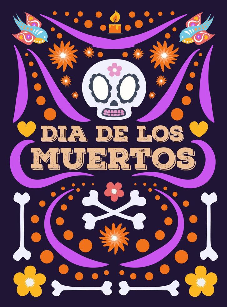 dia de los muertos lustige plakatparty vektor