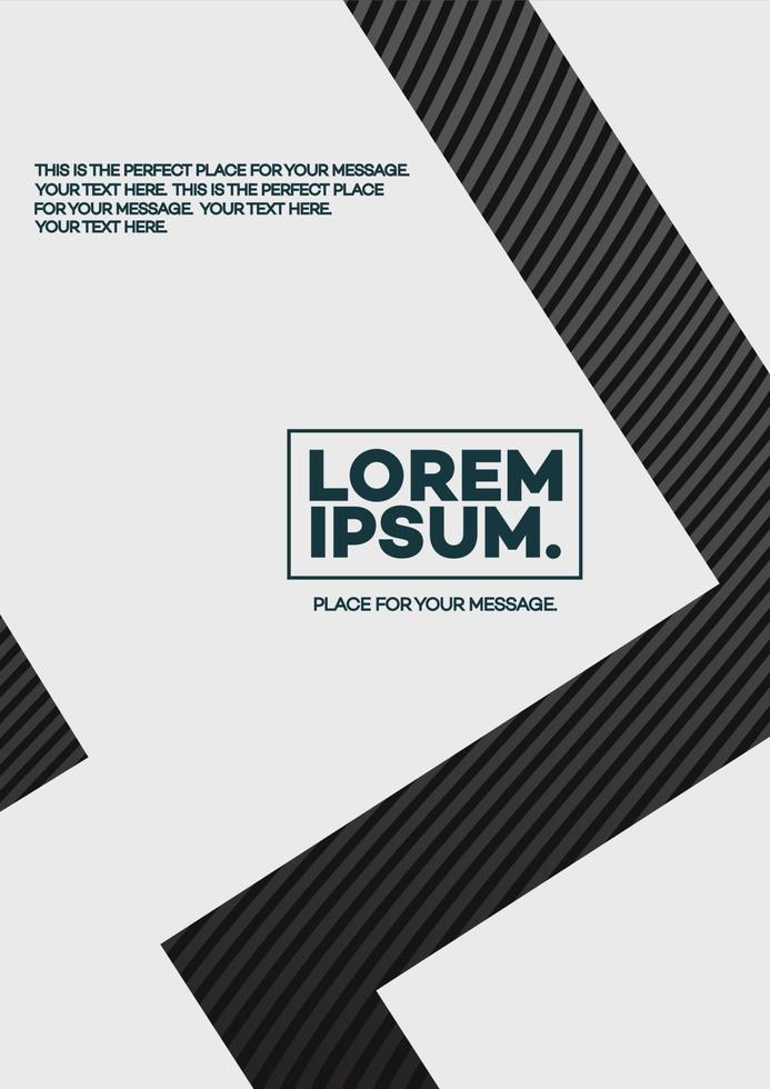 cover-design-vorlage mit abstrakten linien und formen schwarze farbe für broschüre, katalog vektor