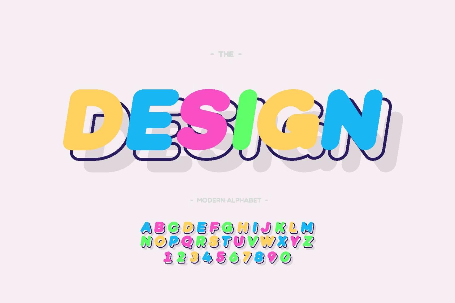 vektor design alfabetet 3d fet lutande stil
